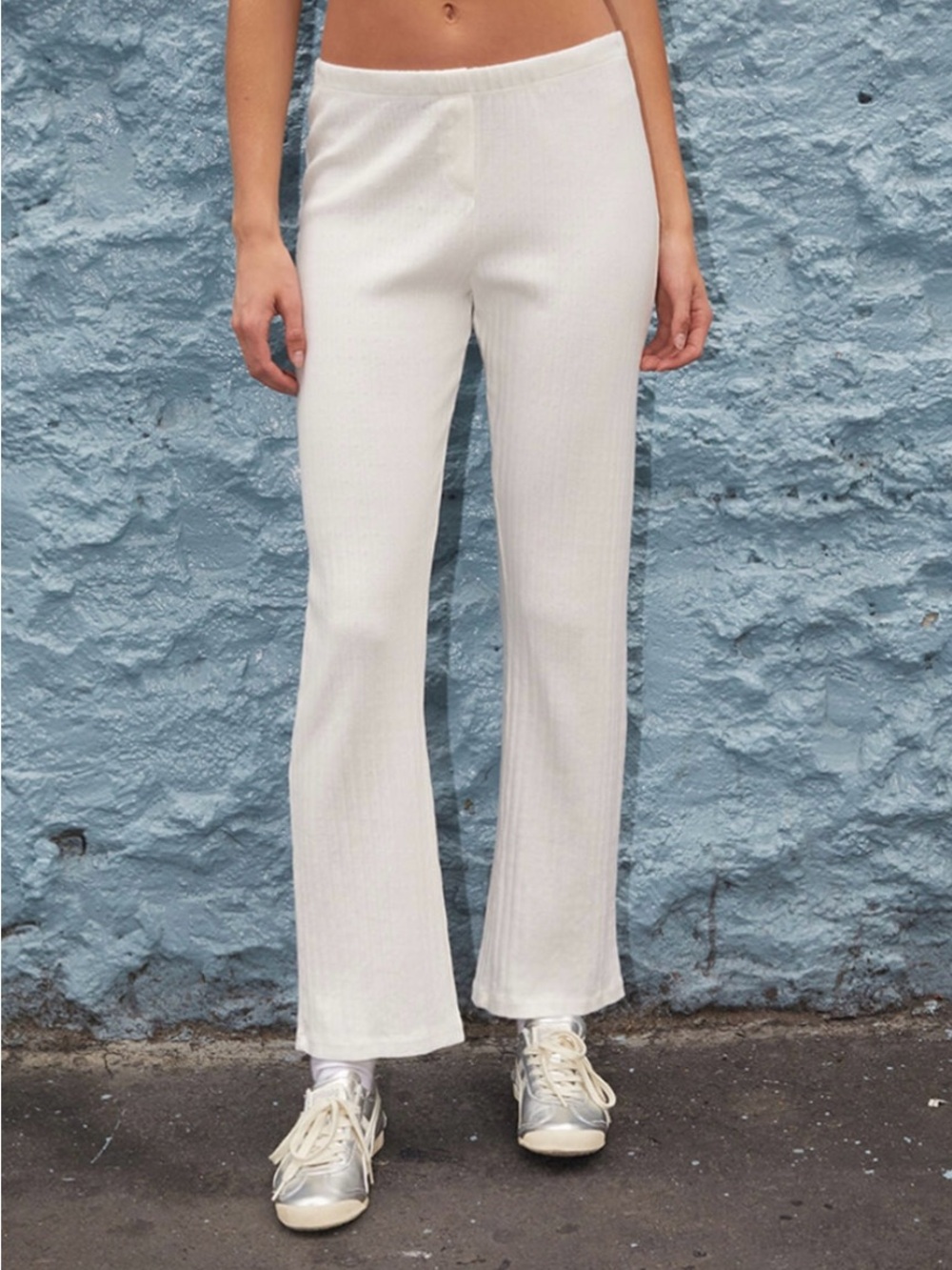 John Galt White Keira Pointelle Pajama Pants